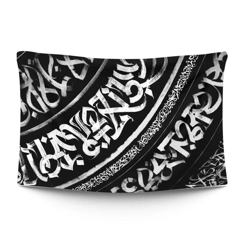 Intricate arabesque ornamentation woven into a chaotic modern pattern composition with rich movement and contrast — LoudBorders wall tapestry.