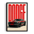 BLACKTOP BRUTE — A low-slung road beast on dark asphalt, framed wall art poster
