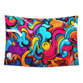 Bubble Tags tapestry and flag mockup