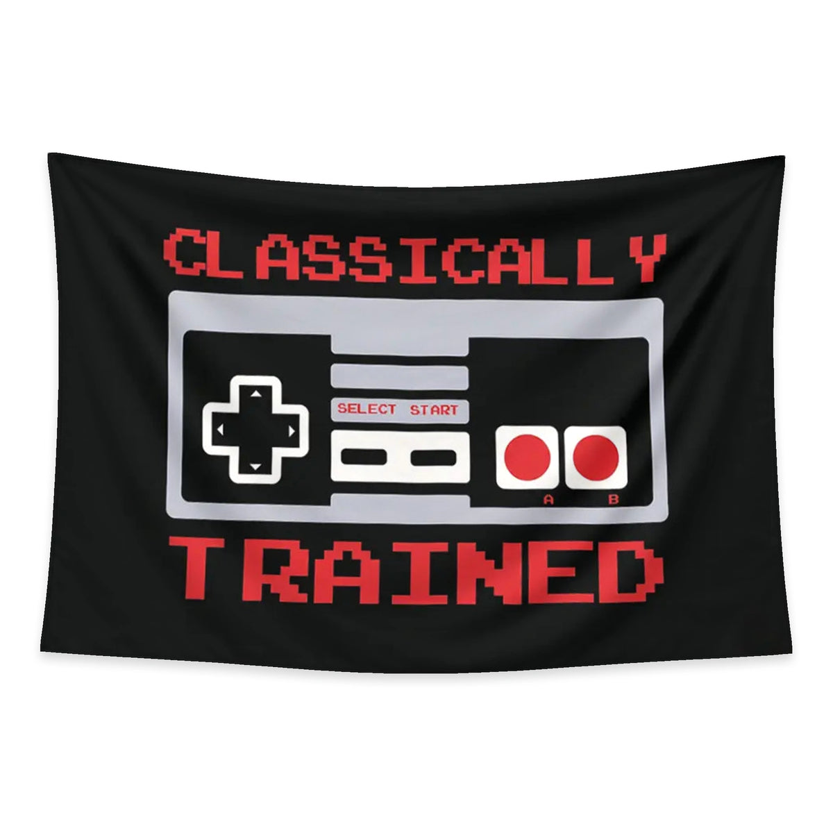 Classically Trained tapestry and flag mockup