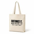 Customized Beige Tote Bags - DTF