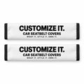 Customized car seatbelt covers — set of two printed polyester belt wraps with velcro closure