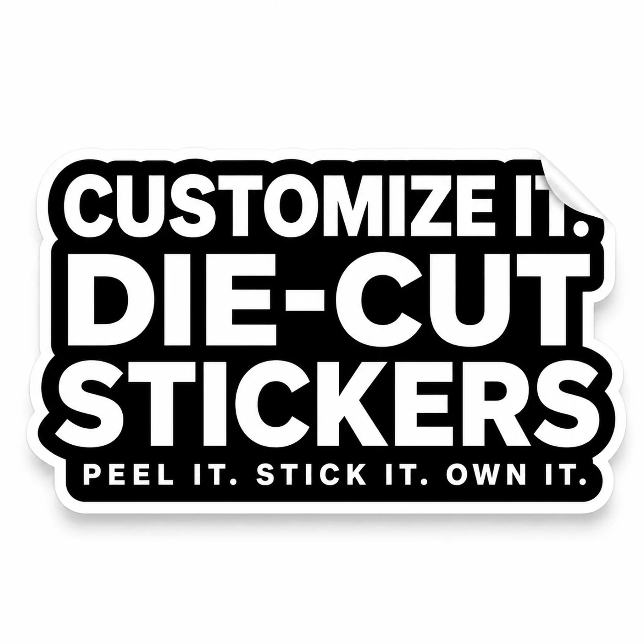 Custom die-cut sticker printed with your own artwork, cut to shape — LoudBorders