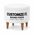 Customized Poufs with Wooden Legs
