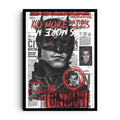DARK DETECTIVE — A shadow-soaked detective figure in noir darkness, framed wall art poster