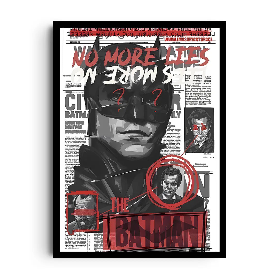 DARK DETECTIVE — A shadow-soaked detective figure in noir darkness, framed wall art poster
