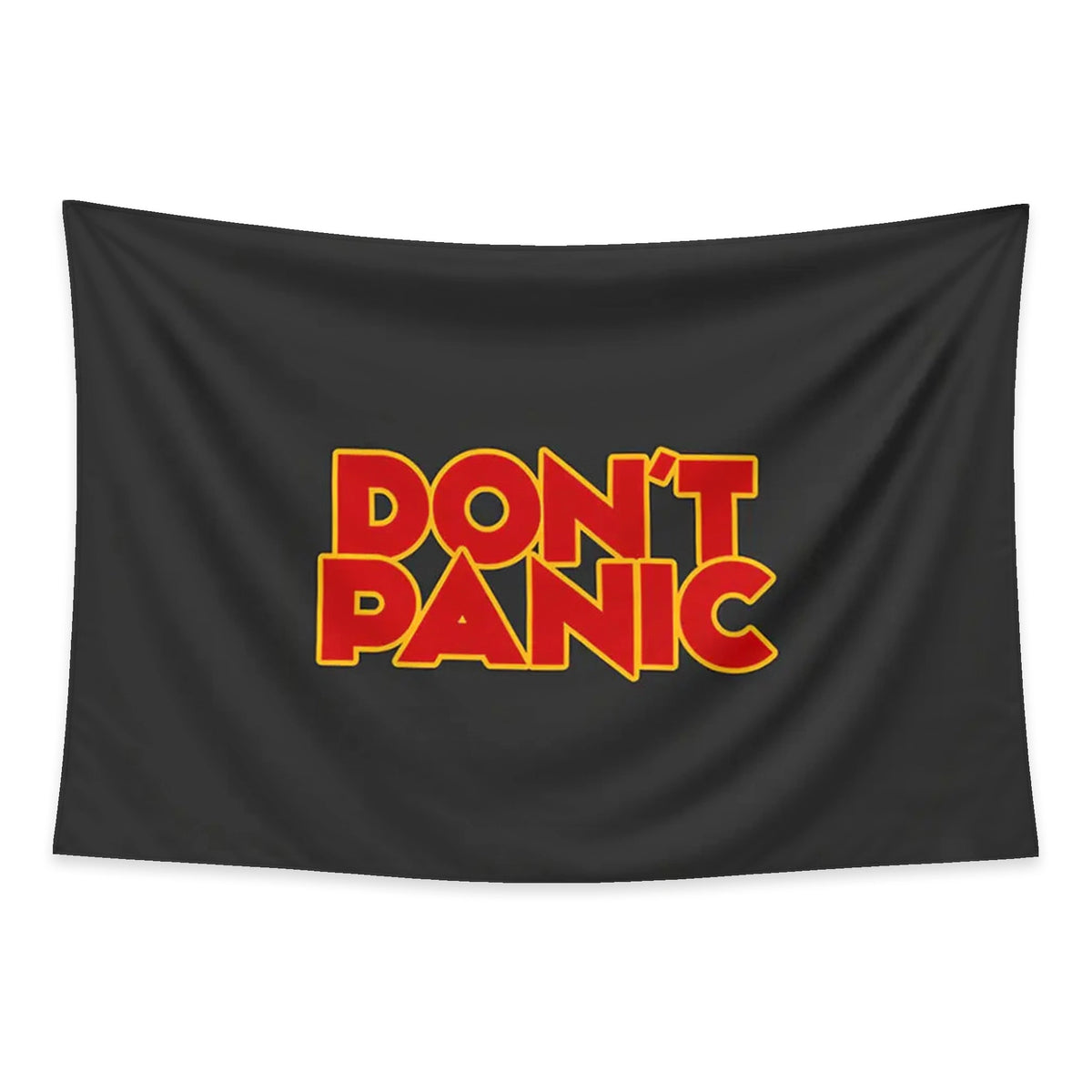 Don't Panic tapestry and flag mockup