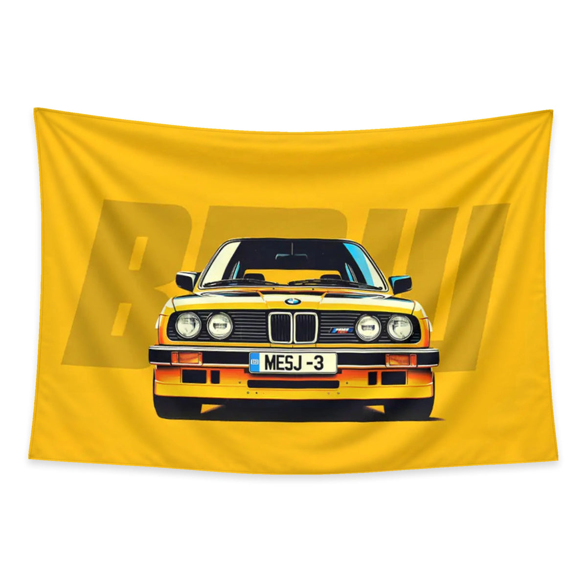 E30 Legend tapestry and flag mockup