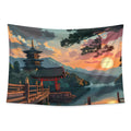 Kyoto Sunset tapestry and flag mockup