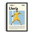LLORIS GUARDIAN — Hugo Lloris stands captain-cool in his canary France goalkeeper kit, ball cradled, framed wall art poster