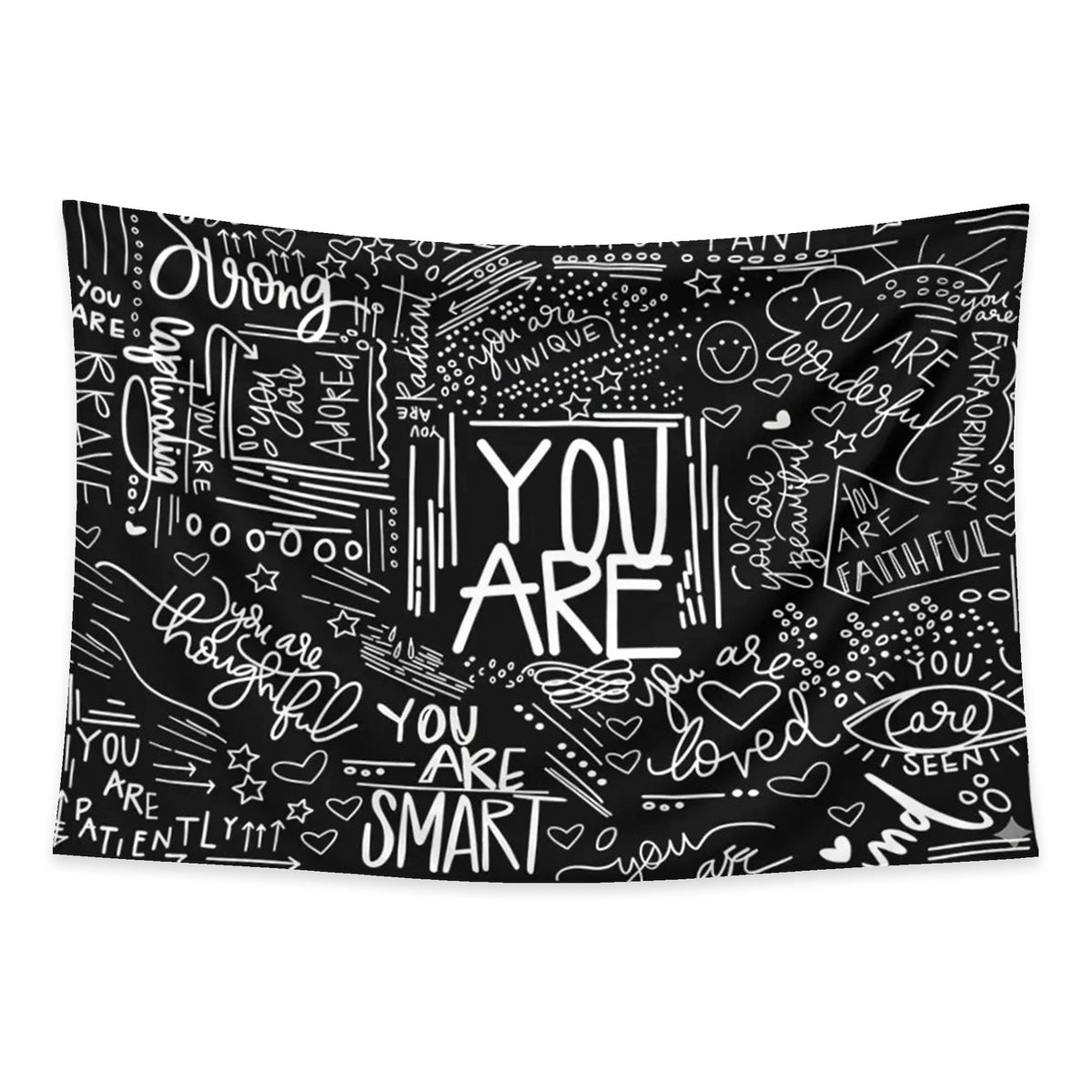 Mirror Talk tapestry and flag mockup