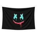 Neon Marshmello tapestry and flag mockup
