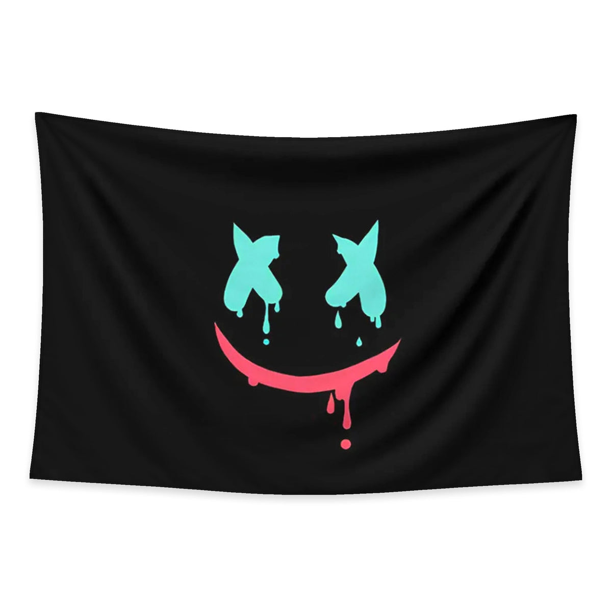 Neon Marshmello tapestry and flag mockup