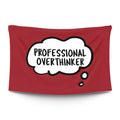 Bold ‘OVERTHINKING CLUB’ typographic statement in stark light type on a moody dark backdrop — LoudBorders wall tapestry.