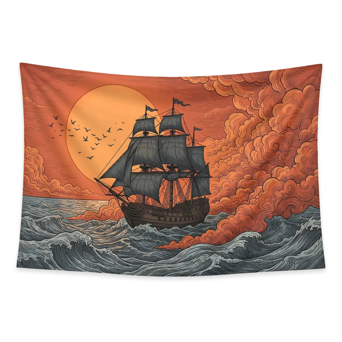 Pirate Voyage tapestry and flag mockup