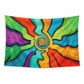 Psychedelic Sun tapestry and flag mockup