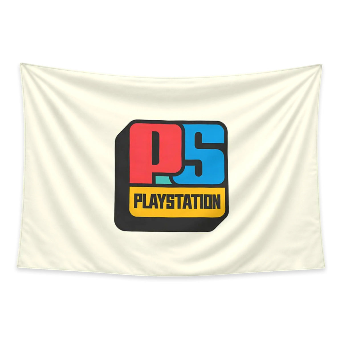 Retro PlayStation tapestry and flag mockup