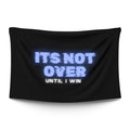 Bold ‘STILL FIGHTING’ typographic statement in stark light type on a moody dark backdrop — LoudBorders wall tapestry.