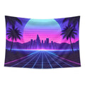 Synthwave Miami tapestry and flag mockup