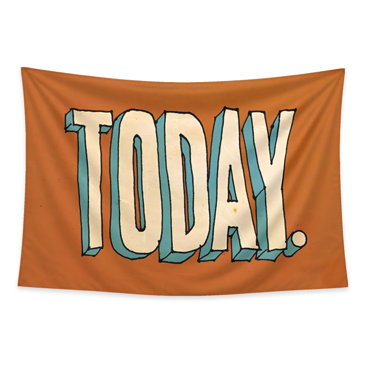 Today. tapestry and flag mockup