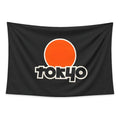 Tokyo Sun tapestry and flag mockup