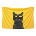 Yellow Feline tapestry and flag mockup