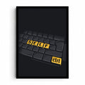 Self Ctrl artwork showing a dark computer keyboard with yellow keys spelling SELF and a yellow ctrl key on charcoal.