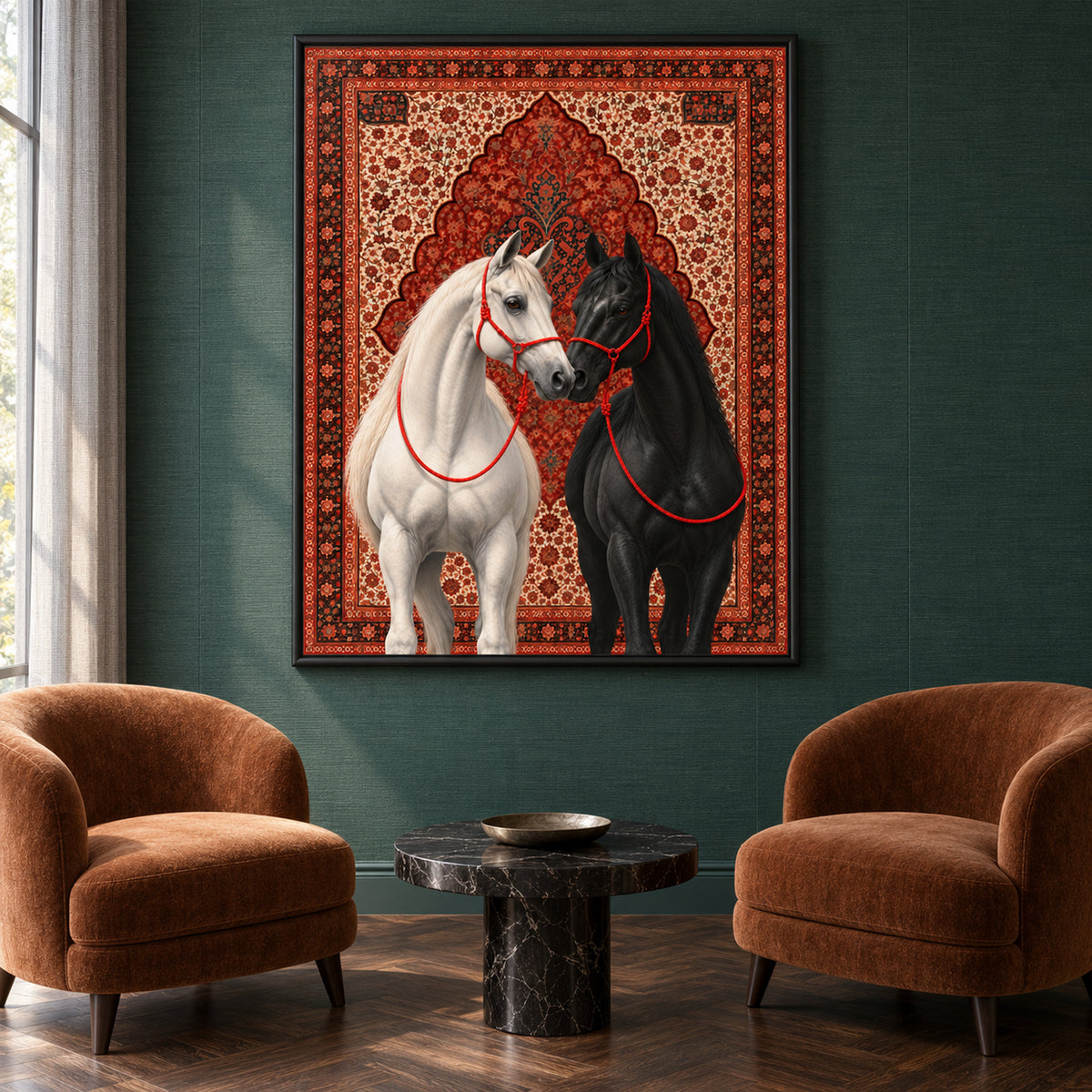 The Arabian Duet — Black Framed Wall Art
